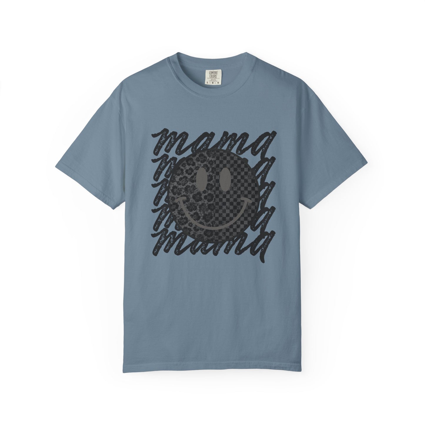 Mama Smiley Leopard Graphic T-Shirt
