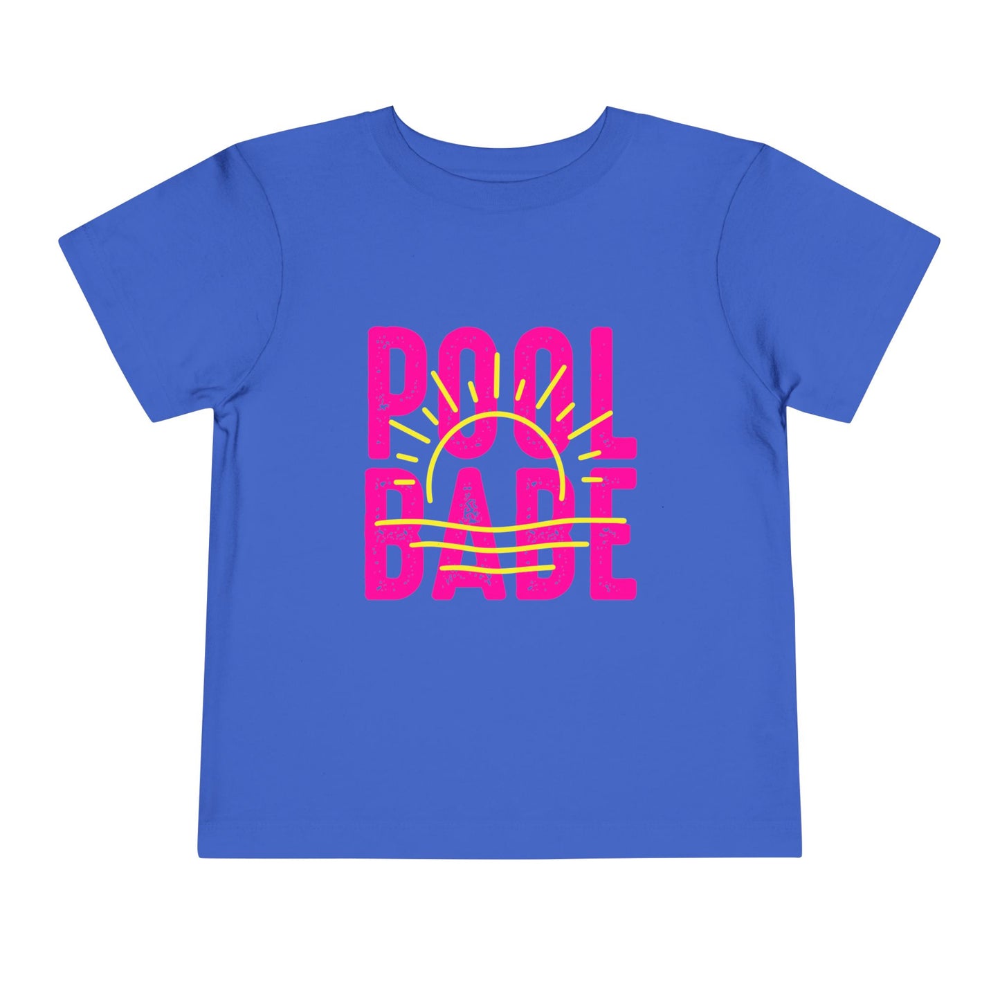Toddler Tee - "Pool Babe" Pink & Yellow Summer Swim Shirt