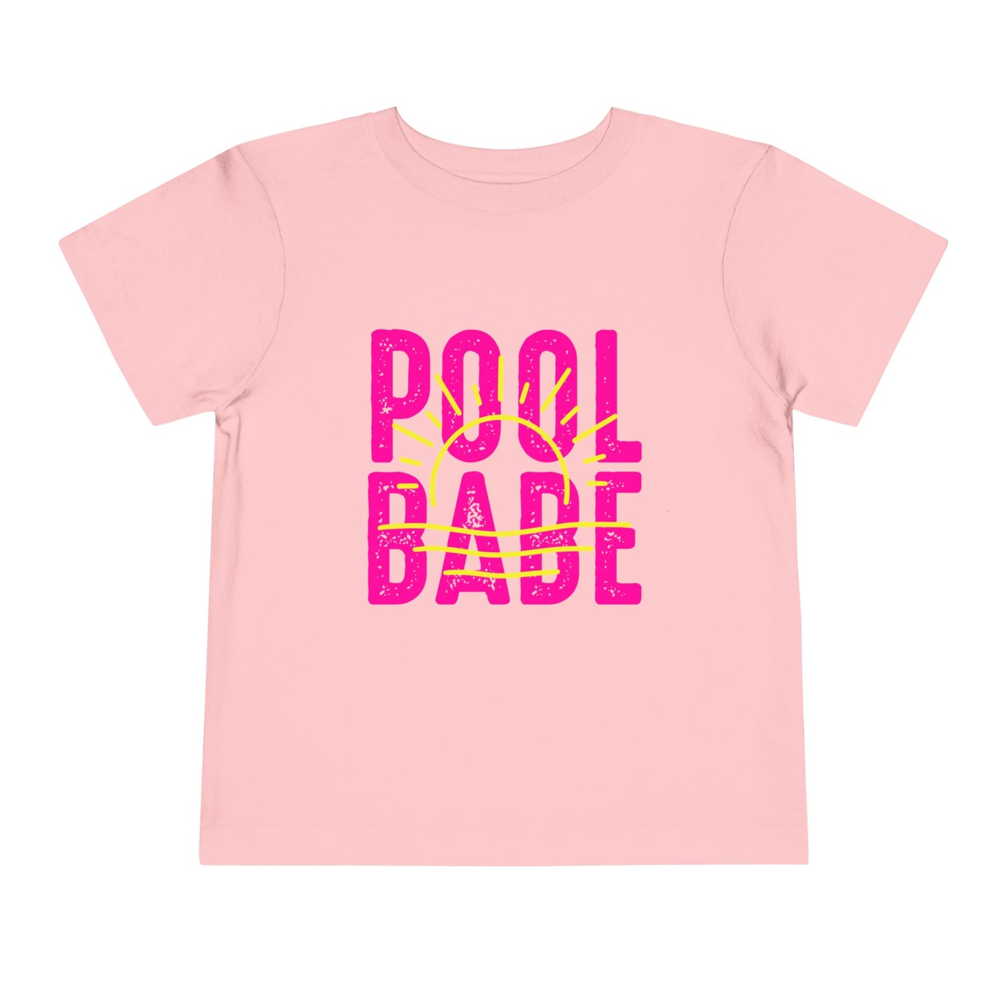 Toddler Tee - "Pool Babe" Pink & Yellow Summer Swim Shirt