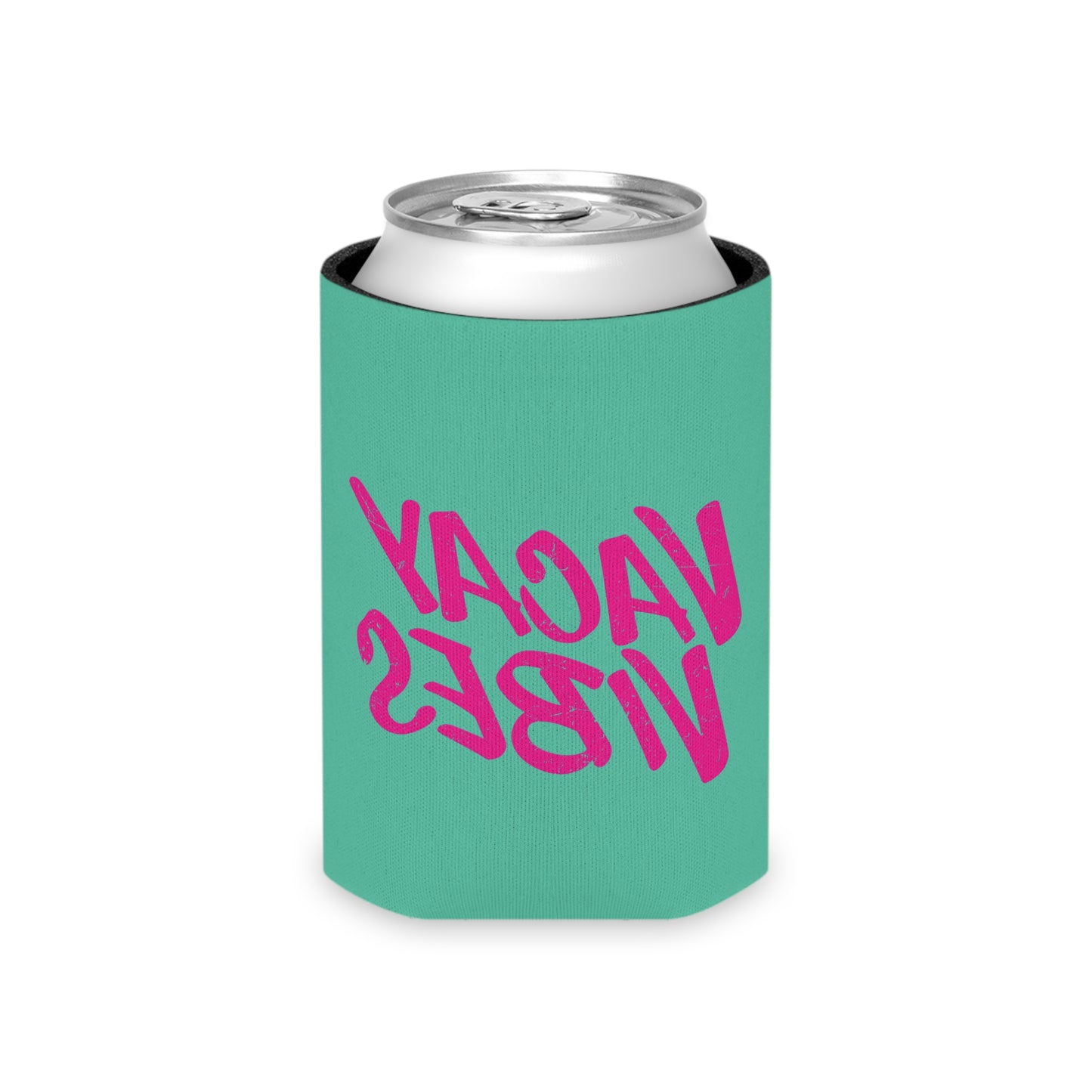 Tropical Teal Koozie with Pink Script