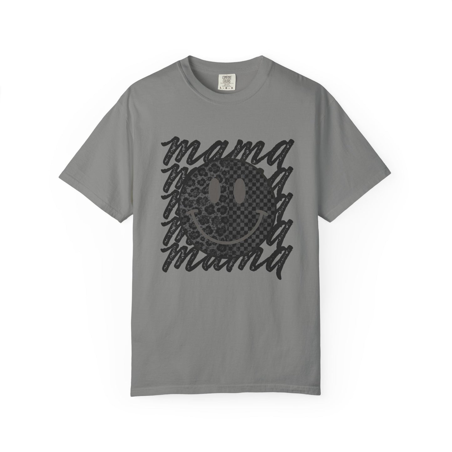 Mama Smiley Leopard Graphic T-Shirt