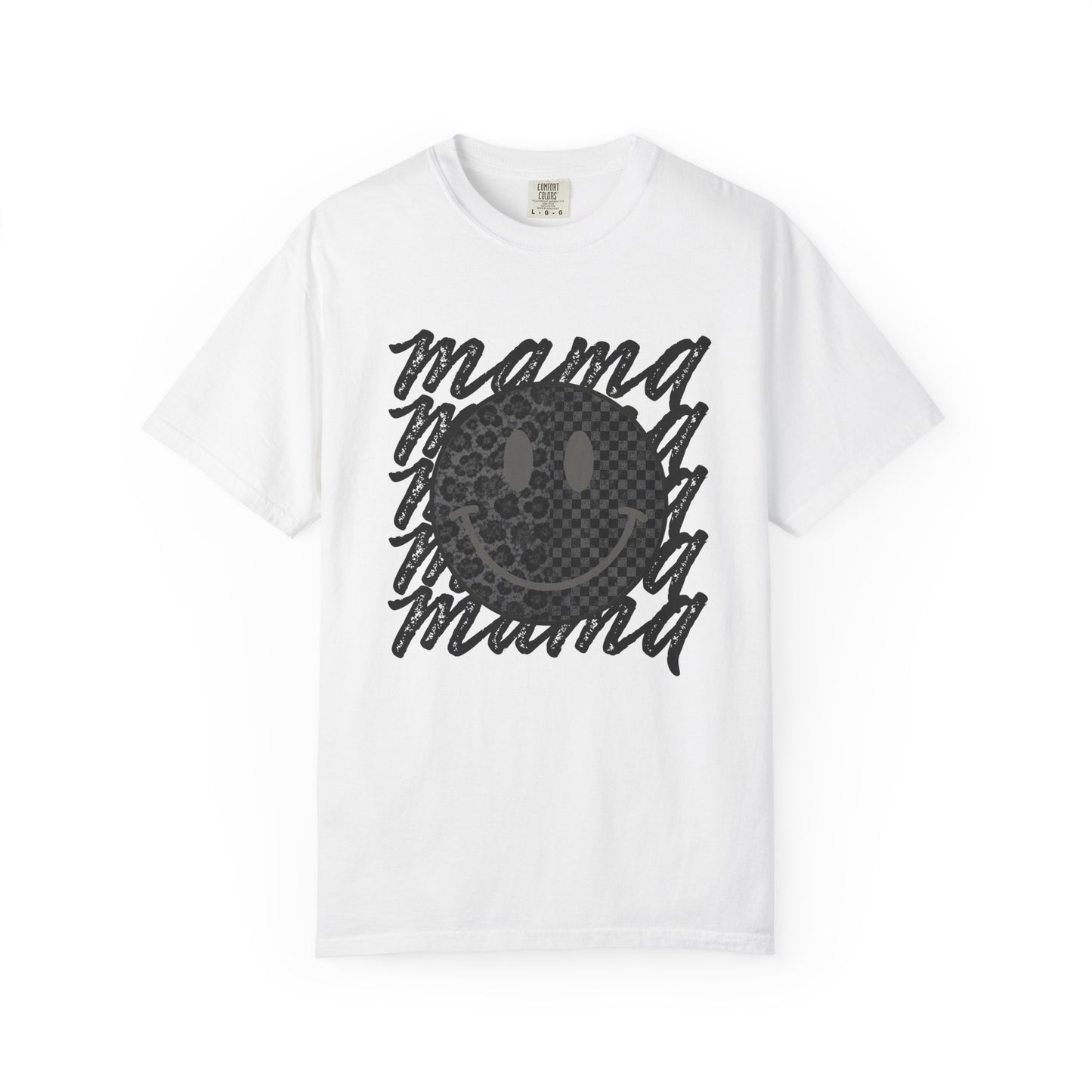 Mama Smiley Leopard Graphic T-Shirt