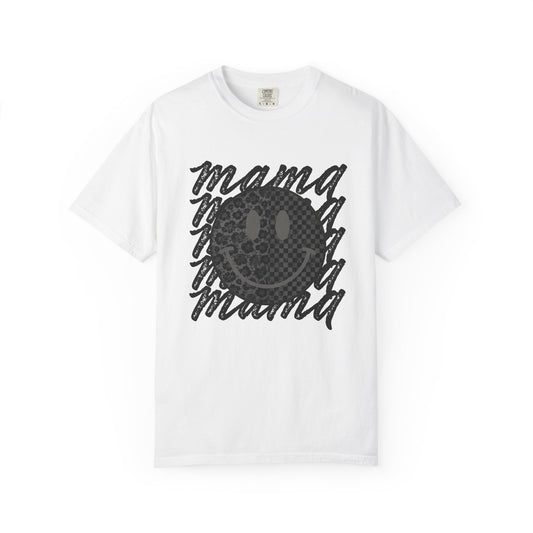 Mama Smiley Leopard Graphic T-Shirt