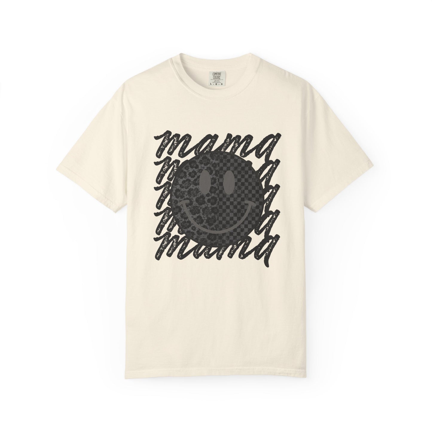 Mama Smiley Leopard Graphic T-Shirt