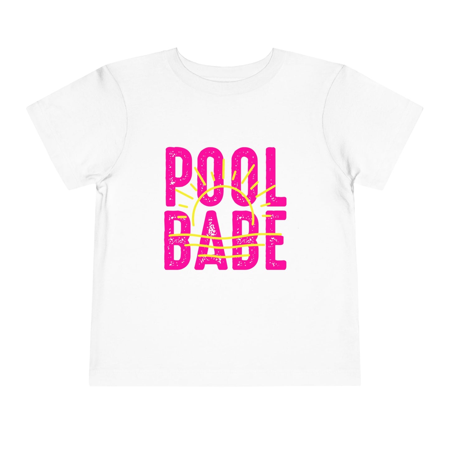 Toddler Tee - "Pool Babe" Pink & Yellow Summer Swim Shirt