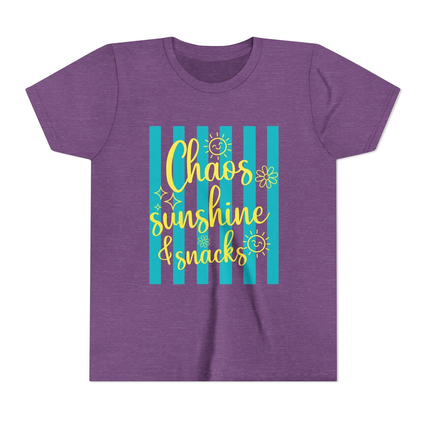 Youth Tee - "Chaos, Sunshine & Snacks" Blue Stripe Kids Shirt