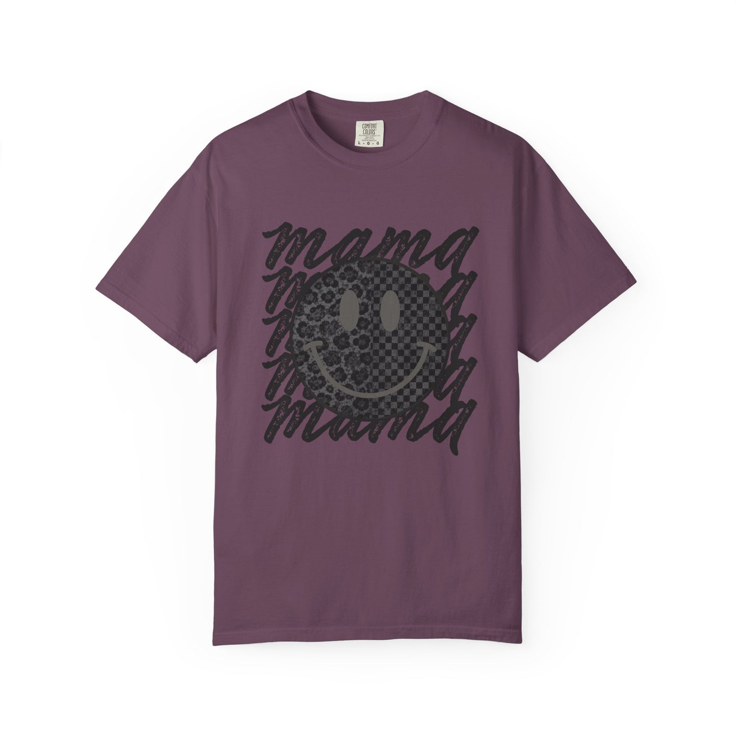 Mama Smiley Leopard Graphic T-Shirt