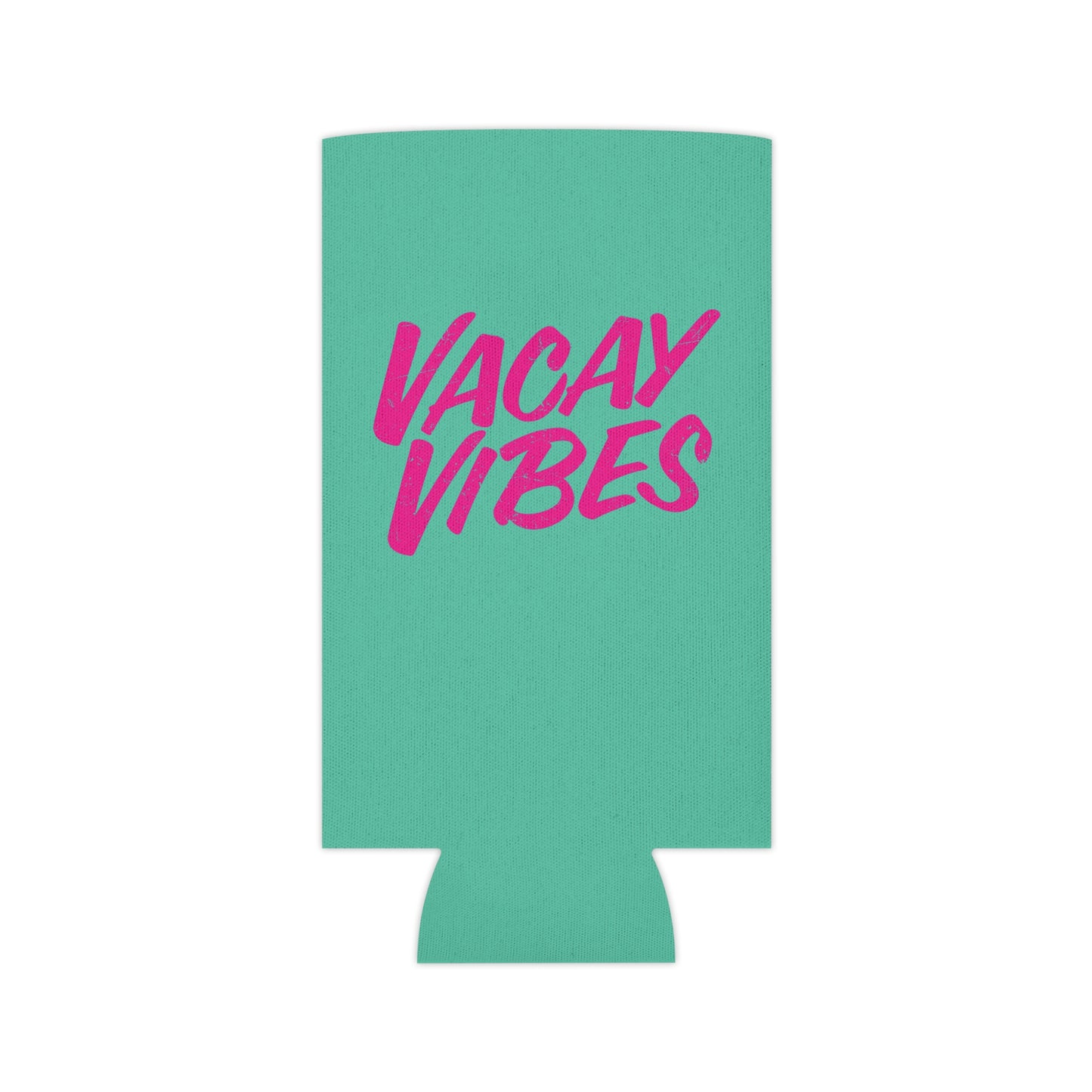 Tropical Teal Koozie with Pink Script