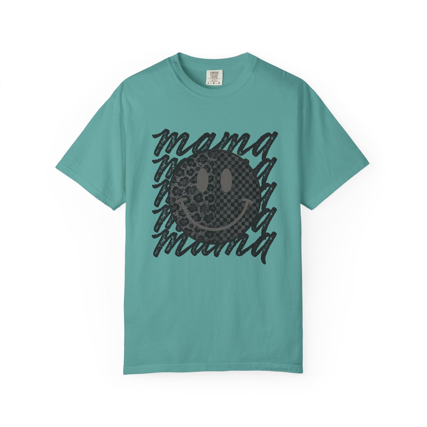 Mama Smiley Leopard Graphic T-Shirt